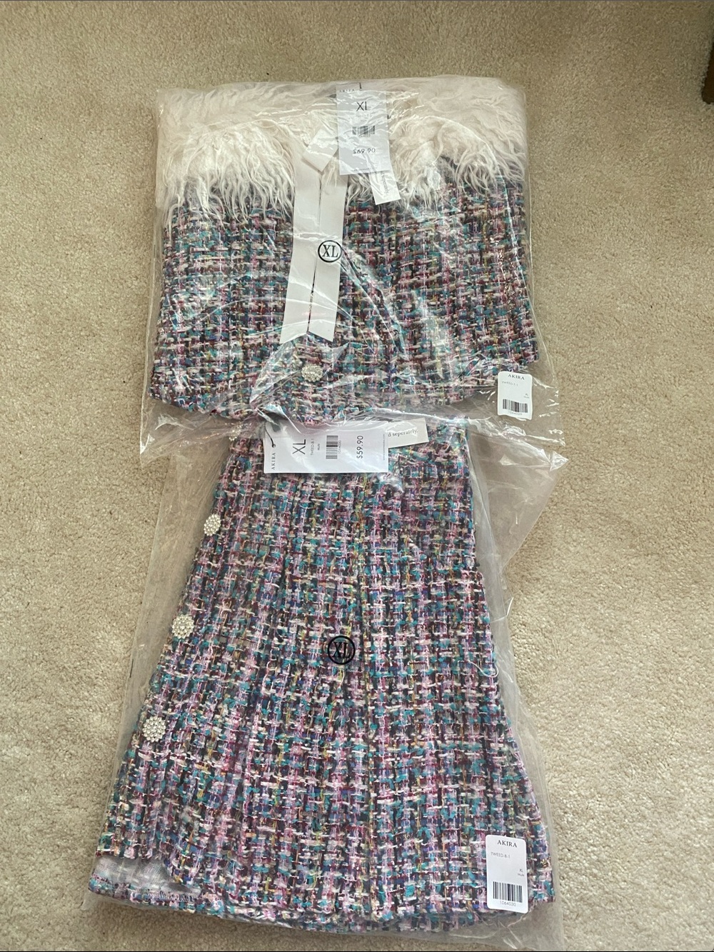 AKIRA NWT 2 piece skirt/corset top  large or XL - Picture 2 of 7